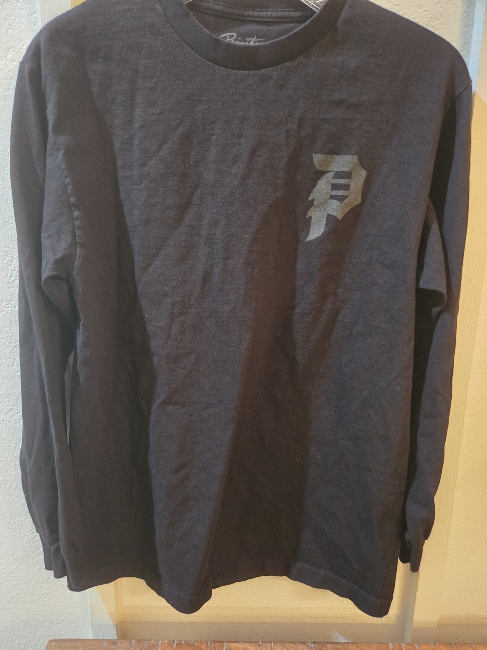 Black Long Sleeve Tee with Subtle Front Logo